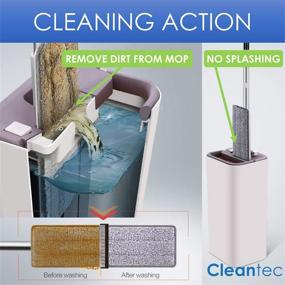 img 2 attached to Cleantec's Advanced Magic Flat Mop and Bucket System: 360-Degree Swivel Head, 1.32 Gallon Tank, Self-Cleaning, Perfect for Wet-Dry Cleaning, Safe for All Surfaces, Telescopic Wand, Compact Storage, Convenient Carry Handle