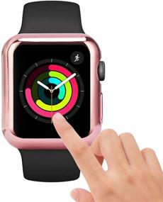 img 2 attached to 🍎 Tranesca 8-пакет 38 мм Apple Watch чехол с HD ясным ультратонким защитным экраном TPU, совместимый с Apple Watch Series 2 и Series 3 (прозрачный, черный, золотой, розовое золото, красный, синий, зеленый, серебряный)