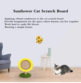 img 3 attached to 🌻 MXiiXM Sunflower Cat Tree - Interactive Cat Scratching Post and Climbing Frame with Durable Natural Sisal Rope for Cats, Activity Tree and Play Tower with Interactive Toys and Scratching Board for Kittens