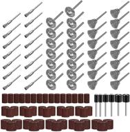 🛠️ ultimate rotary tool accessories kit for dremel - 96pcs, including 45pcs wire brush wheels, 45pcs drum sander sanding sleeves, 6pcs drum mandrels, ideal for die grinder - cleaning, buffing, and polishing logo