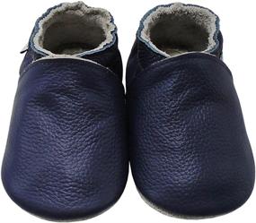 img 3 attached to Mejale Leather Moccasin Anti Skid Prewalker Boys' Shoes and Slippers: Premium Quality and Maximum Comfort