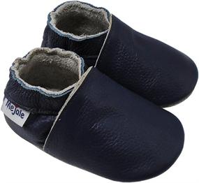 img 2 attached to Mejale Leather Moccasin Anti Skid Prewalker Boys' Shoes and Slippers: Premium Quality and Maximum Comfort