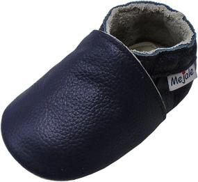 img 4 attached to Mejale Leather Moccasin Anti Skid Prewalker Boys' Shoes and Slippers: Premium Quality and Maximum Comfort