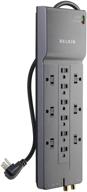 💡 belkin power strip surge protector - 12 розеток с 8-футовым удлинителем плоской вилки для дома, офиса, путешествий, компьютера, ноутбука и подключения телефона (3,940 джоулей) логотип