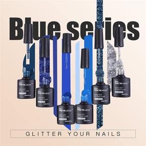 img 3 attached to 💅 PARAMISS Glitter Gel Nail Polish Kit - Blue Green Sliver Colors, Soak Off UV Gel Nail Polish Starter Set, Sparkle Glitter Series - Home Gel Manicure Kit for Beginners