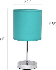 img 1 attached to 🔵 Stylish Blue Mini Basic Table Lamp with Chrome Fabric Shade - Simple Designs Home LT2007-BLU, 5.51" x 5.51" x 11