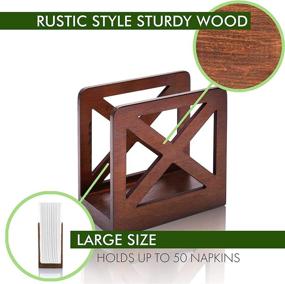 img 1 attached to 🍽️ Rustic Napkin Holder: Essential Tabletop Accessory for Restaurants and Food Service Supplies