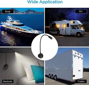 img 3 attached to 🔦 Ropelux DC 12V Reading Light: Dimmable RV Lights with USB Charging Port - Full Aluminum Wall Flexible Interior Spotlight for Camper, Truck, Trailer, Van, Boat (Black)