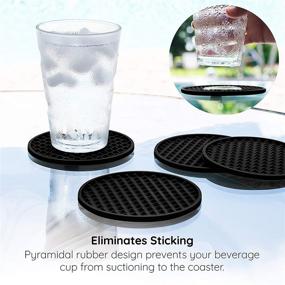 img 3 attached to 🧊 Premium Table Coaster Holder with Silicone Coasters: Practical and Stylish Solution for Protecting Surfaces