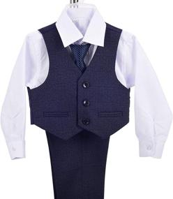 img 2 attached to Lito Angels Boys Formal Dress Suits Wedding Outfit - Modern Fit Dresswear Package of 5 Pieces