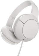 🎧 tcl mtro200 on-ear wired headphones - super lightweight headphones with 32mm drivers delivering massive bass and built-in mic – ash white logo