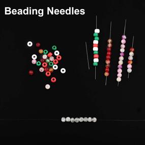 img 1 attached to 65-Piece Beading Needle Set with Storage Tube, 4 Length Sizes for Jewelry Making - Includes Threader and Thimble