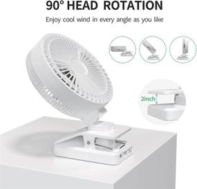 img 2 attached to 💨 Romoss 6-Inch Desk Clip Fan: Portable USB Fan with 3 Speeds and Super Strong Airflow (White)