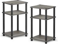 🪑 furinno just 3-tier turn-n-tube 2-pack end table in french oak grey/black - enhanced for seo logo