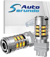 🚦 serundo auto 3157 turn signal light 3156 3057 4157 canbus anti hyper flash switchback dual color amber yellow/white daytime running parking light with built-in resistors (pack of 2) logo