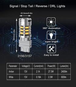 img 3 attached to 🚦 Serundo Auto 3157 Turn Signal Light 3156 3057 4157 CANBUS Anti Hyper Flash Switchback Dual Color Amber Yellow/White Daytime Running Parking Light with Built-in Resistors (Pack of 2)