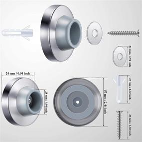 img 3 attached to 🚪 Stainless Steel Concave Door Stopper Wall Protector - Flush Door Bumper with Grey Rubber Knob Stopper, Wall Mount - Silver (2 Pieces)