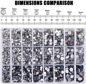 img 3 attached to Silver Acrylic Flatback Diamante Rhinestones: Mixed Size Round Acrylic Gems for DIY Crafts, Handicrafts, Clothes, Bags, and Shoes Decorations (3mm-10mm)