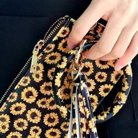 img 1 attached to Sunflower Lightweight Leather 🌻 Wristlet - Women's Handbags & Wallets