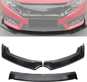 img 4 attached to 🚘 MotorFansClub Front Bumper Lip Splitter for Honda Civic 2016-2018: Trim Protection Spoiler