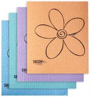 skoy eco-friendly cleaning cloth (4-pack: assorted colors) - 4 count, sustainable cleaning cloths logo