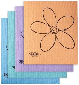 img 4 attached to SKOY Eco-Friendly Cleaning Cloth (4-Pack: Assorted Colors) - 4 Count, Sustainable Cleaning Cloths