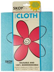 img 3 attached to SKOY Eco-Friendly Cleaning Cloth (4-Pack: Assorted Colors) - 4 Count, Sustainable Cleaning Cloths