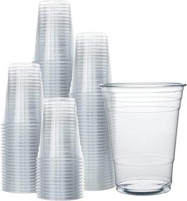 img 4 attached to 200 Clear Disposable Plastic Cups - 16 🥤 oz PET Clear Cups for Water, Beer, and Parties