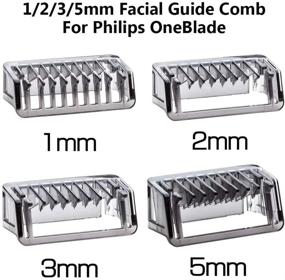 img 2 attached to Philips OneBlade Facial Guide Comb for Salon-Style Trimming: 1mm/2mm/3mm/5mm Options