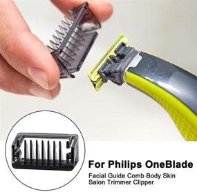 img 1 attached to Philips OneBlade Facial Guide Comb for Salon-Style Trimming: 1mm/2mm/3mm/5mm Options