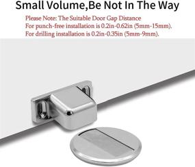 img 2 attached to 🚪 CODACE Magnetic Door Stoppers Door Catch Holder, 2 Pack Floor Magnetic Door Stop, Stainless Steel Invisible Doorstop for Home Office Bedroom - No Drilling Required!