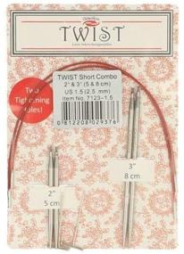 img 1 attached to 🧶 "ChiaoGoo TWIST Shorties Combo Packs US-1.5 - 2.50 mm: Удобный комплект спиц для тонкой вязки