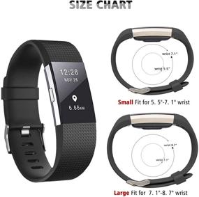 img 2 attached to Водонепроницаемые ремешки для Fitbit Charge 2 (2 штуки) Здоровье и релаксация в трекерах активности с поддержкой приложений.