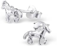 🐴 sterling silver 925 tiny horse earrings with post studs (e4344) - enhanced seo logo