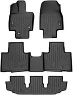 🚗 2020-2021 highlander smartliner floor mats - 3 row liner set in black with 2nd row bench or bucket seats and center console logo