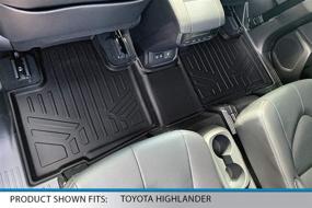 img 1 attached to 🚗 2020-2021 Highlander SMARTLINER Floor Mats - 3 Row Liner Set in Black with 2nd Row Bench or Bucket Seats and Center Console