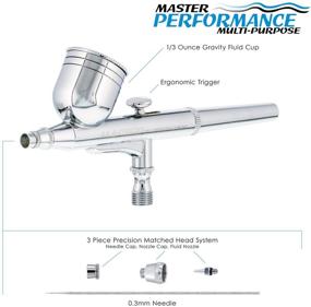 img 3 attached to Мастер аэрограф G22: Универсальный набор двойного действия для автографики, искусства, рукоделия, татуировок, пирогов - простой в использовании, многофункциональный набор с соплом 0,3 мм и емкостью 1/3 унции.