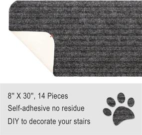 img 3 attached to MATAHUM Gray Stair Treads Carpet: Non-Slip Self-Adhesive for Indoor Use 🐾 - Perfect for Dogs, Kids, and Elderly - Set of 14, 8''x30'' Treads