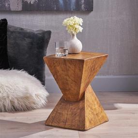 img 3 attached to 🪑 Christopher Knight Home Jerod Natural Concrete Accent Table- Lightweight & Stylish Design