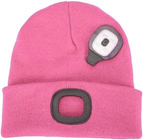 img 2 attached to ATNKE Unisex LED Beanie Hat with Light - USB Rechargeable, Ultra Bright 4 LED Waterproof Lamp, Flashing Alarm, Multi-Color (Pink)