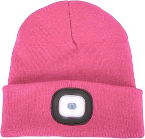 img 3 attached to ATNKE Unisex LED Beanie Hat with Light - USB Rechargeable, Ultra Bright 4 LED Waterproof Lamp, Flashing Alarm, Multi-Color (Pink)