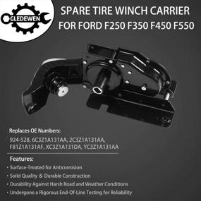 img 2 attached to 🔧 Spare Tire Hoist Winch Carrier for 1999-2007 Ford F250 F350 Super Duty F450 F550 - Replaces OEM# 924-528, 924528, 6C3Z1A131AA, 2C3Z1A131AA, F81Z1A131AF, XC3Z1A131DA, YC3Z1A131AA