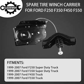 img 1 attached to 🔧 Spare Tire Hoist Winch Carrier for 1999-2007 Ford F250 F350 Super Duty F450 F550 - Replaces OEM# 924-528, 924528, 6C3Z1A131AA, 2C3Z1A131AA, F81Z1A131AF, XC3Z1A131DA, YC3Z1A131AA