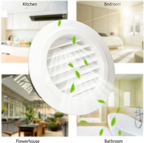 img 1 attached to 🌀 HG POWER 6 Inch Round Air Vent ABS Louver Grille Cover White Soffit Vent with Fly Screen Mesh – Ideal for Bathroom, Office, and Kitchen Ventilation