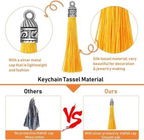 img 1 attached to 100-Piece Bulk Flasoo Tassels for Jewelry Making | Silky Handmade Tassel Charms for Resin Crafts, Bracelets, Earrings, Keychains, Necklaces