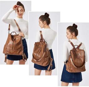 img 3 attached to Detachable Convertible Leather Shoulder Handbag & Wallet Set for Women - Backpack Style