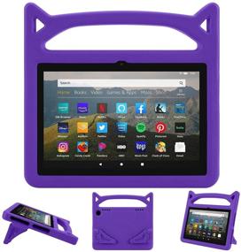 img 4 attached to Dinines Shockproof Handle Stand Kids Tablet Case for All-New 📱 8 & 8 Plus Tablet (10th Gen, 2020 Release) - Purple