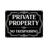 weatherproof reflective resistant protected trespassing logo