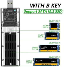 img 2 attached to 📦 Aojue USB 3.0 Gen 1 M.2 NGFF корпус адаптера для SSD - Внешний корпус твердотельного накопителя M.2 на основе SATA (B-Key 2280/2260/2242/2230) - Черный (Не поддерживает NVME SSD)