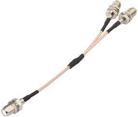 img 2 attached to F-Type Splitter Cable - SUPERBAT F Female to F Dual Female Coax Splitter Cable - Y-Type TV Splitter Cable - Satellite 3-Way Female 50ohm - 6 inches (15cm)